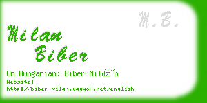 milan biber business card